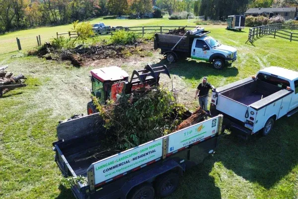 Land clearing services in Spring Grove PA removing brush trees and debris to prepare properties for development and landscaping