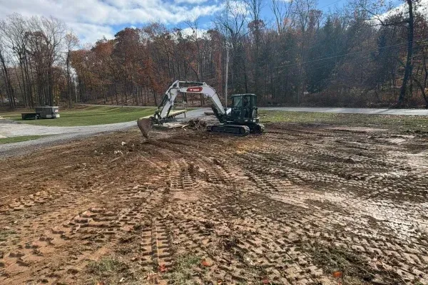 Land grading services in Spring Grove PA preparing properties for landscaping construction and proper water drainage