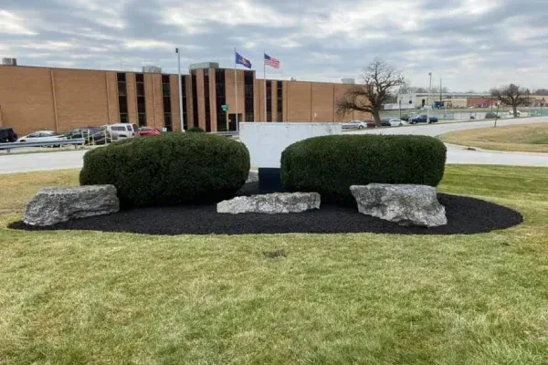 Large rock boulder design in Spring Grove PA creating bold natural features for enhanced curb appeal