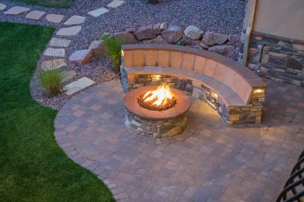 Paver fire pit installation in Spring Grove PA adding a stylish and functional centerpiece to outdoor patio spaces