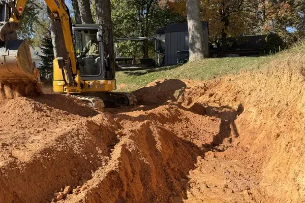 Utility excavation services in Spring Grove PA safely digging trenches for underground water electrical and sewer lines