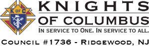 A logo for knights of columbus council # 1736 ridgewood , nj