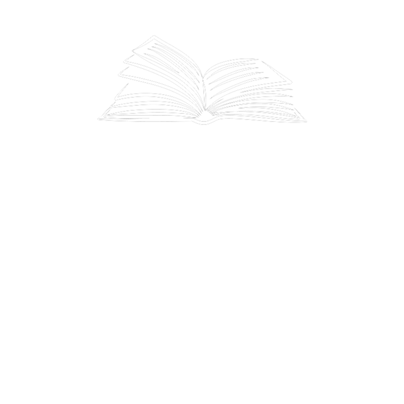 In weiß gehaltenes Logo: Kreis mit einem aufgeschlagenen Buch oben. Mittig steht in Dekorativschrift Steffi Frei. Darunter in gebogener Schrift Shop ~ Books and Merch