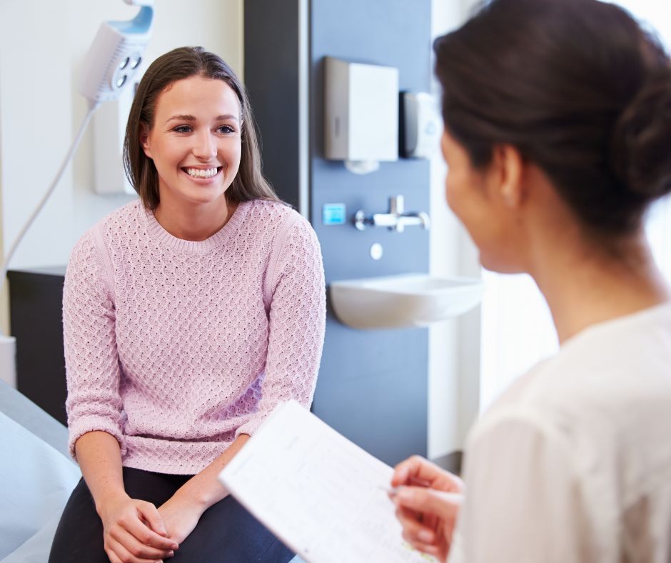 A woman in her consultation.