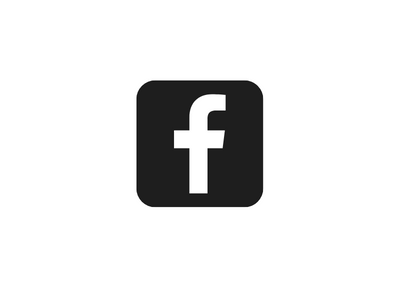The white lowercase letter 'f' centered on a black rounded square, representing the Facebook logo.