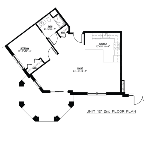 Floor plan of a unit, labeled