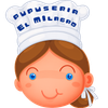 Cartoon child wearing a white chef hat labeled “PUPUSERIA EL MILAGRO” and smiling