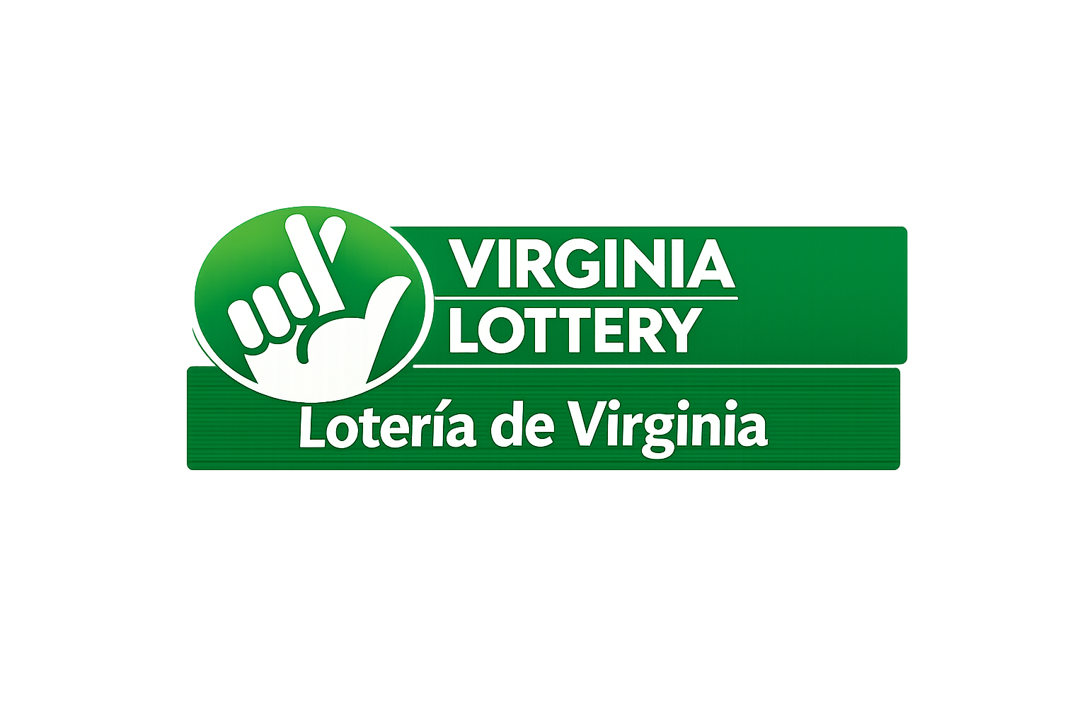 Virginia Lottery logo with green text and Spanish subtitle