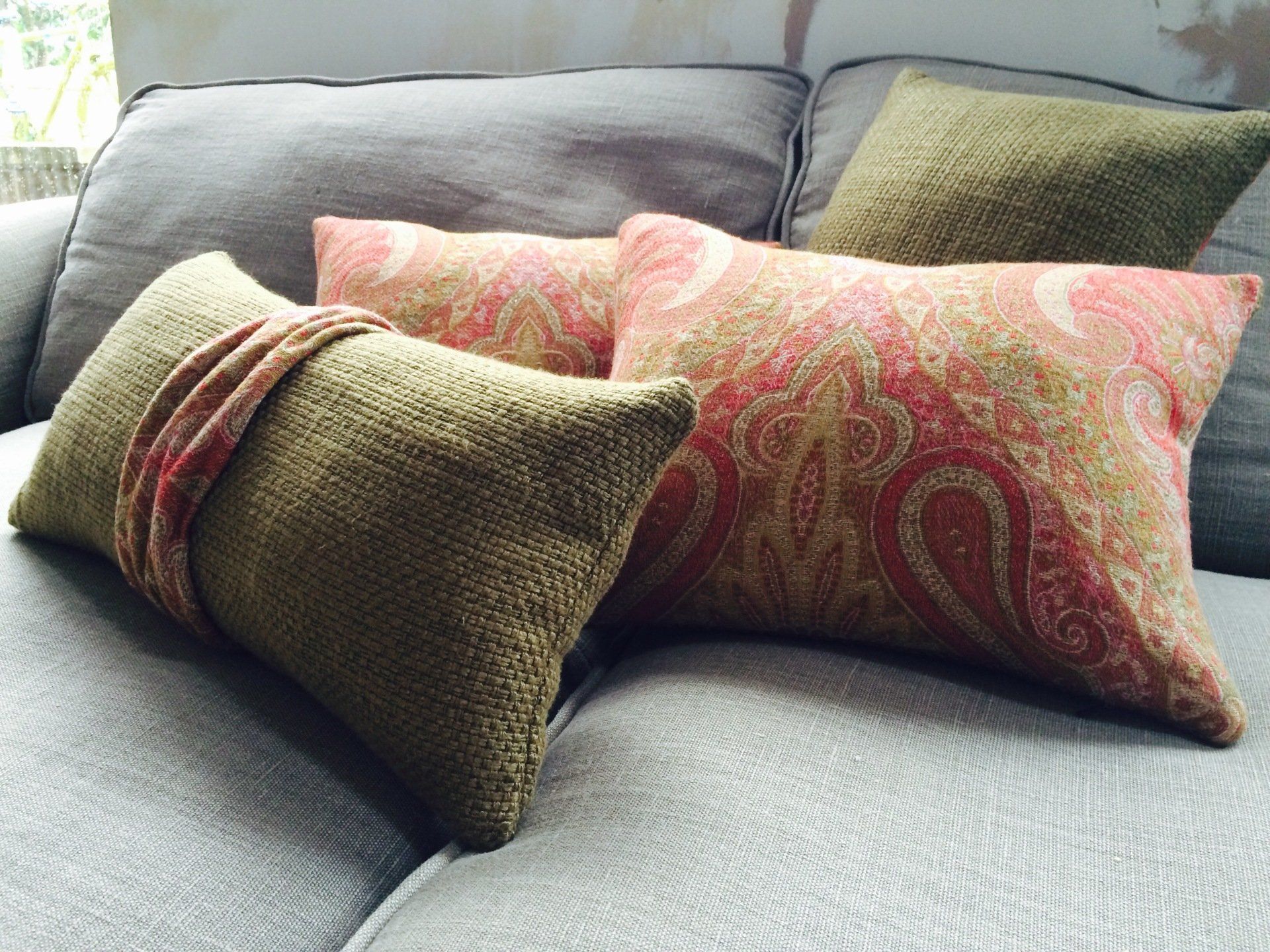 Cushions with de Le Cuona fabrics