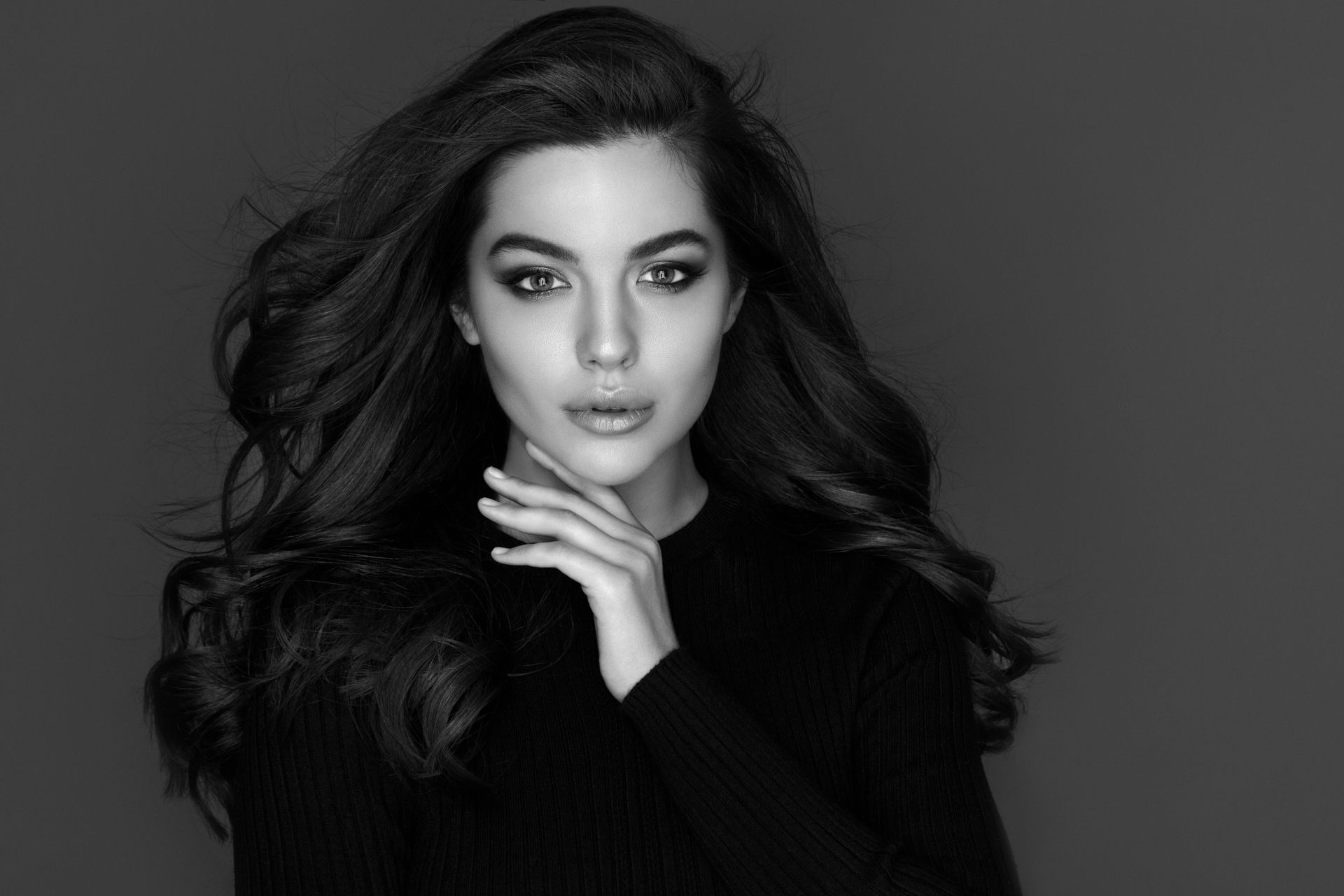 A beautiful woman with long hair