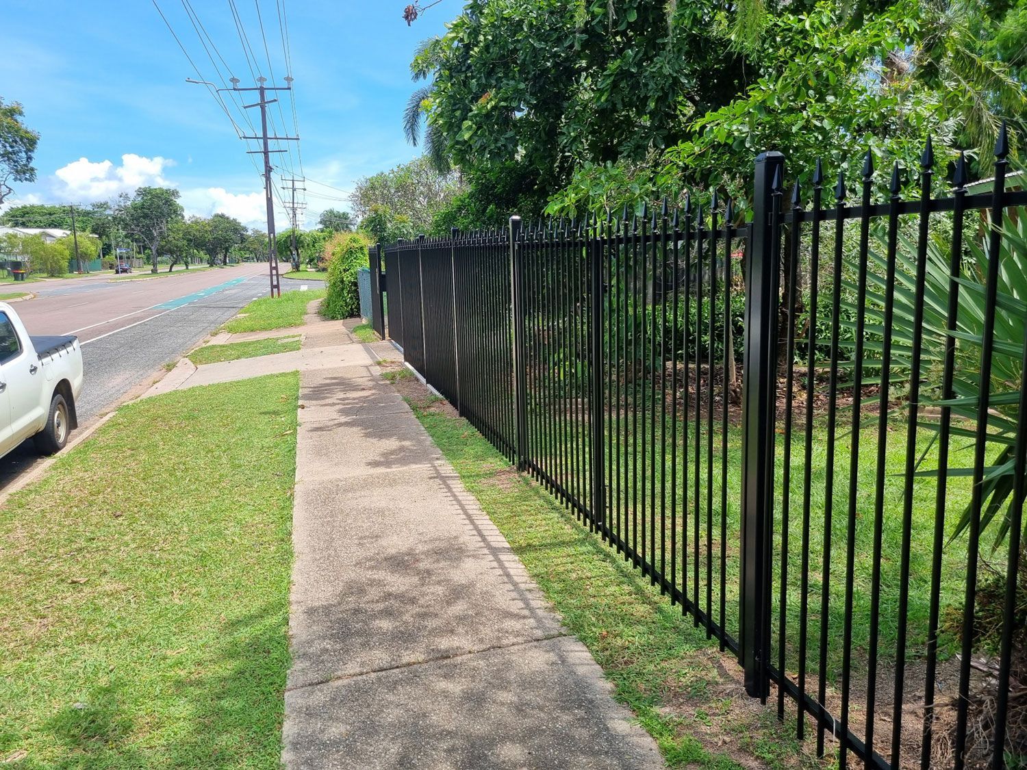 Black Fencing In Darwing Close To The Road