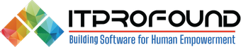 ITPROFOUND logo with multicolor diamond icon and tagline “Building Software for Human Empowerment”