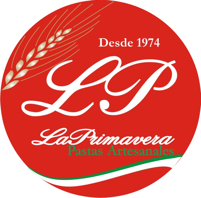 Red circular logo with