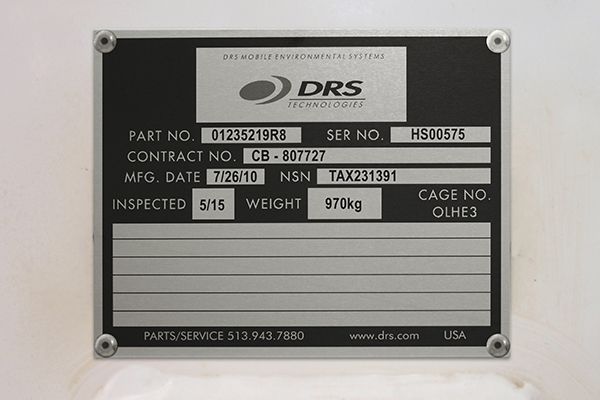 EQUIPMENT NAMEPLATE
