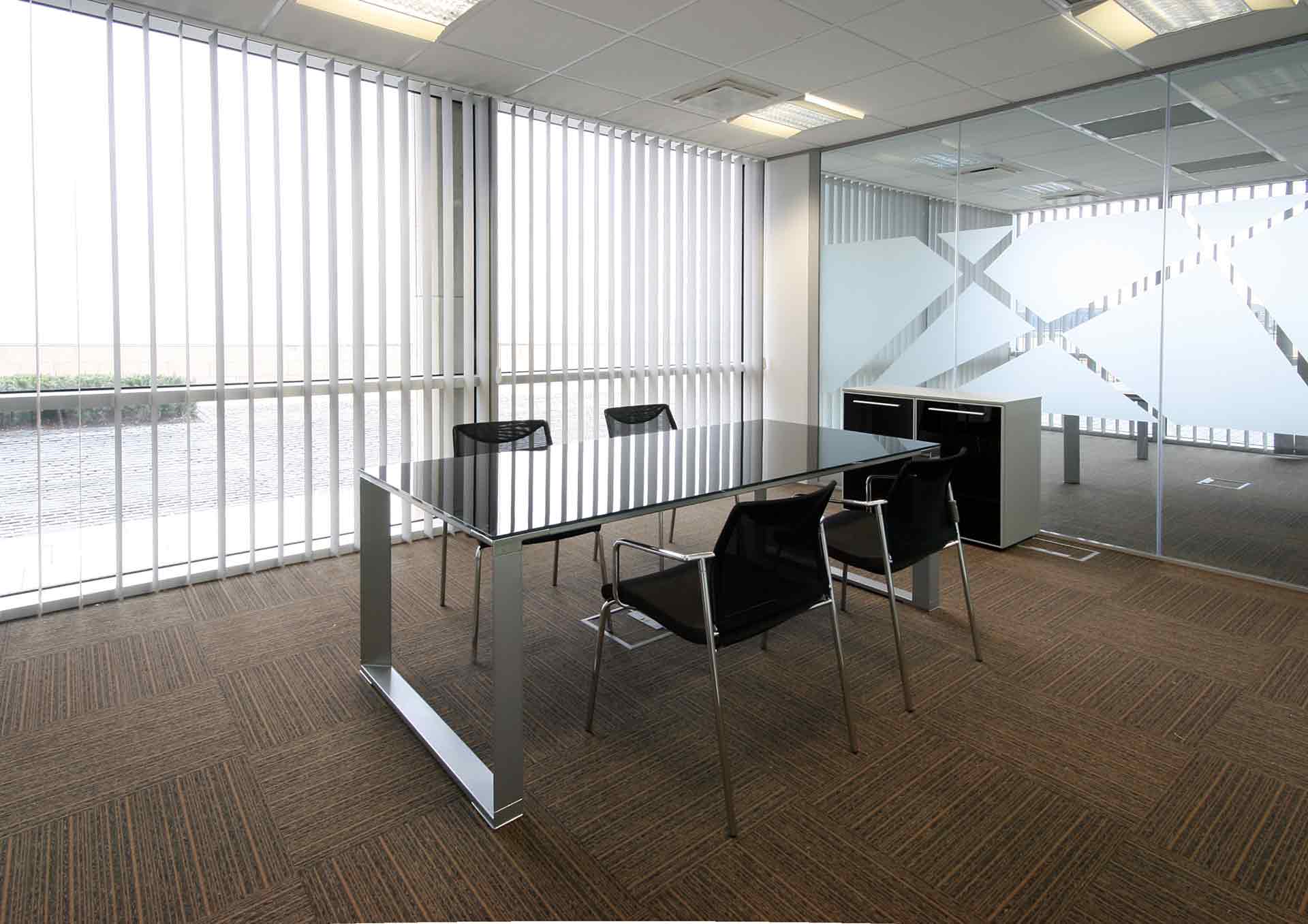 Empty office blinds