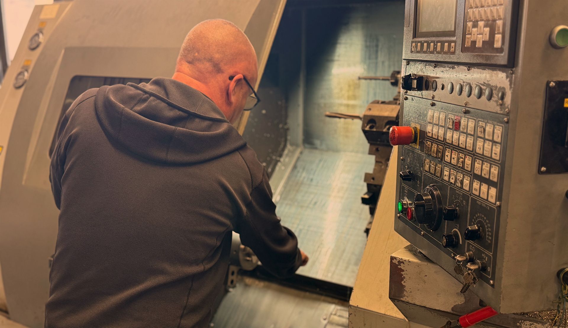 man working at ccn machine
