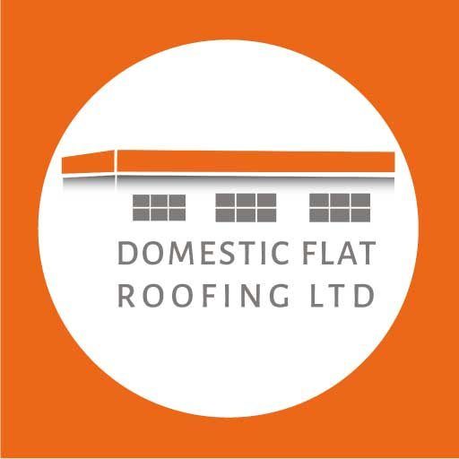 A logo for domestic flat roofing ltd