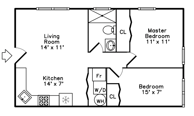 Unit #1R & #2R Floor Plan