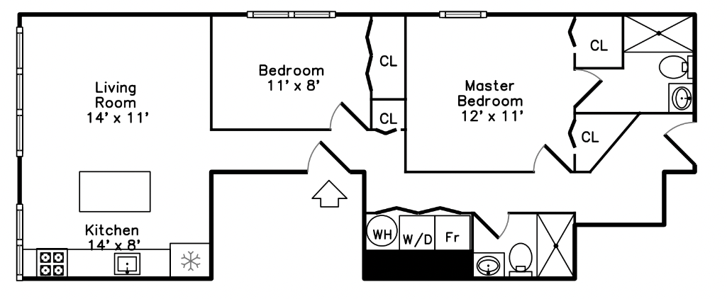 Unit #2F & #3F Floor Plan
