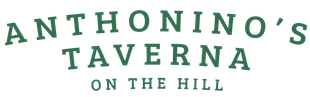 Anthonyino&rsquo;s Taverna logo in green text, reading &ldquo;On the Hill&rdquo;