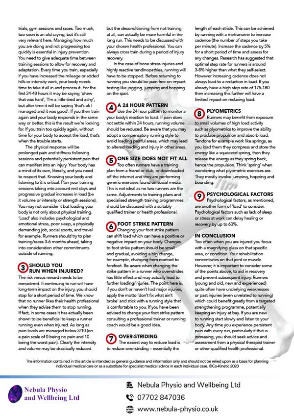 Running, Strength Training and Injuries