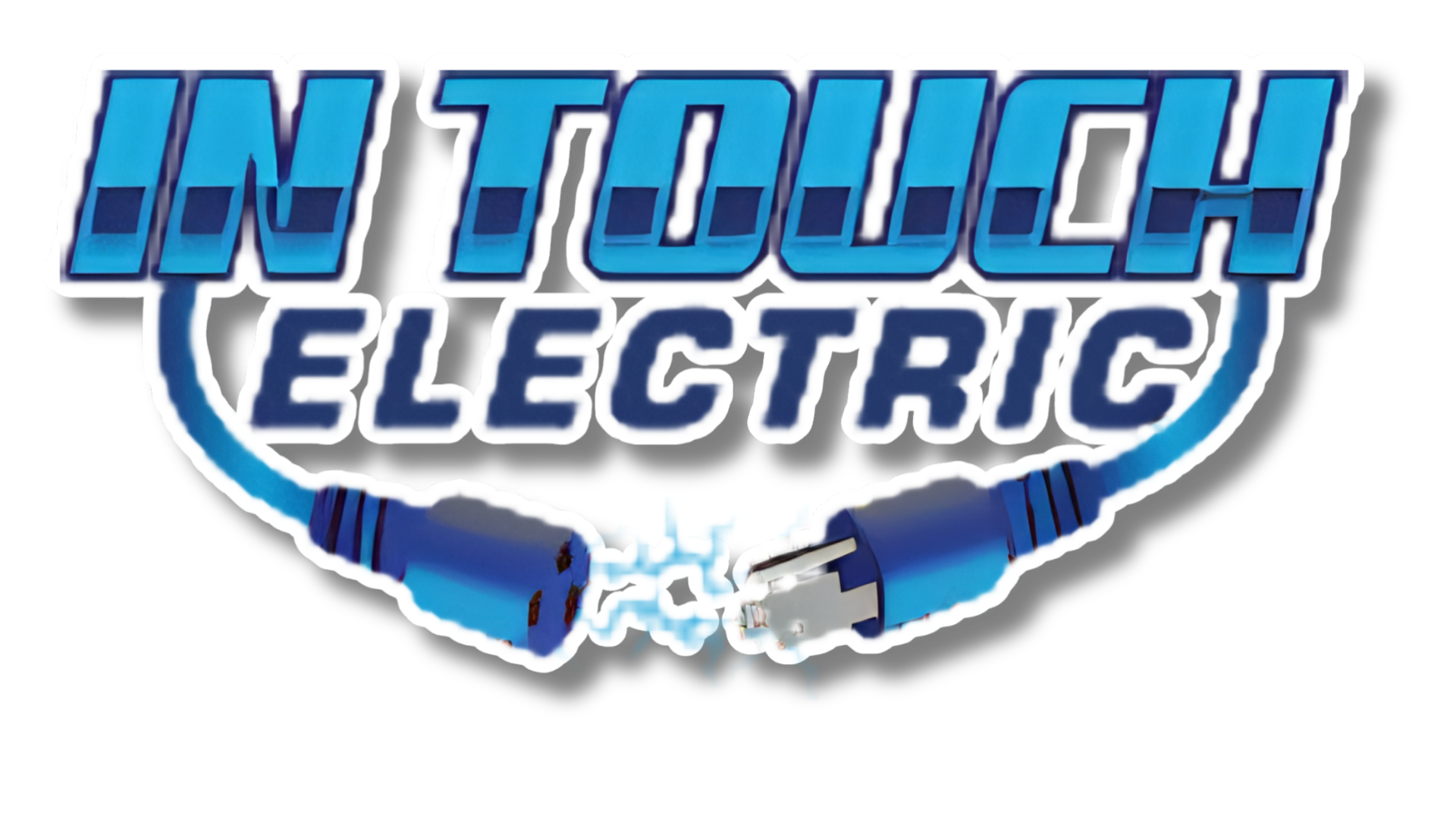 Blue and white “IN TOUCH ELECTRIC” logo with two electrical plugs connecting below the text