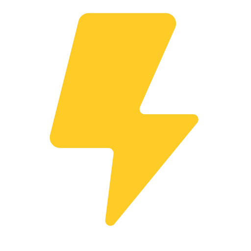 Yellow lightning bolt icon on a white background