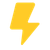 Yellow lightning bolt icon on a white background
