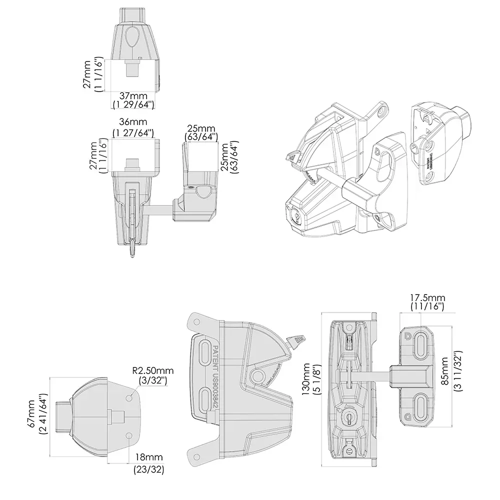D&D LL3ABL LokkLatch® Series 3 - Latch & EA Key, Black