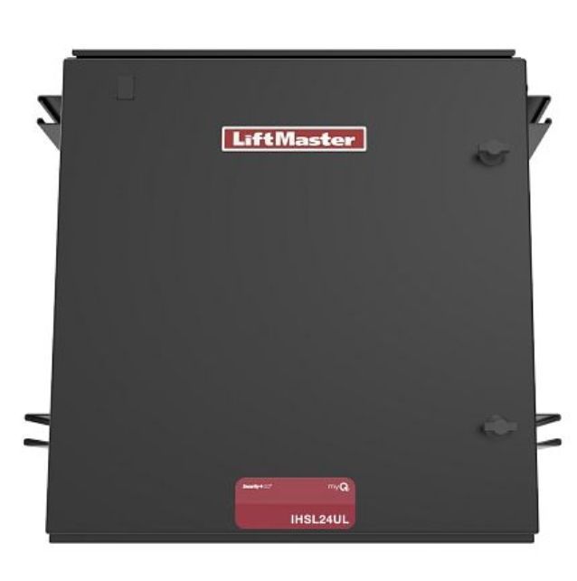A black box with the word liftmaster on it