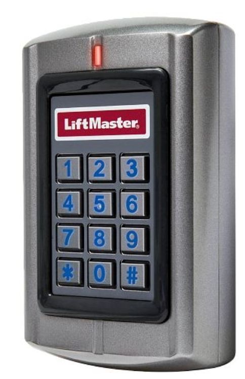 A liftmaster keypad is shown on a white background
