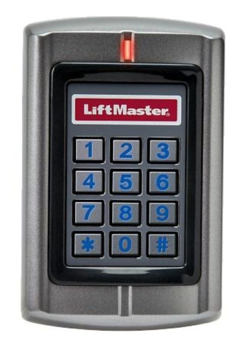 A liftmaster keypad is shown on a white background