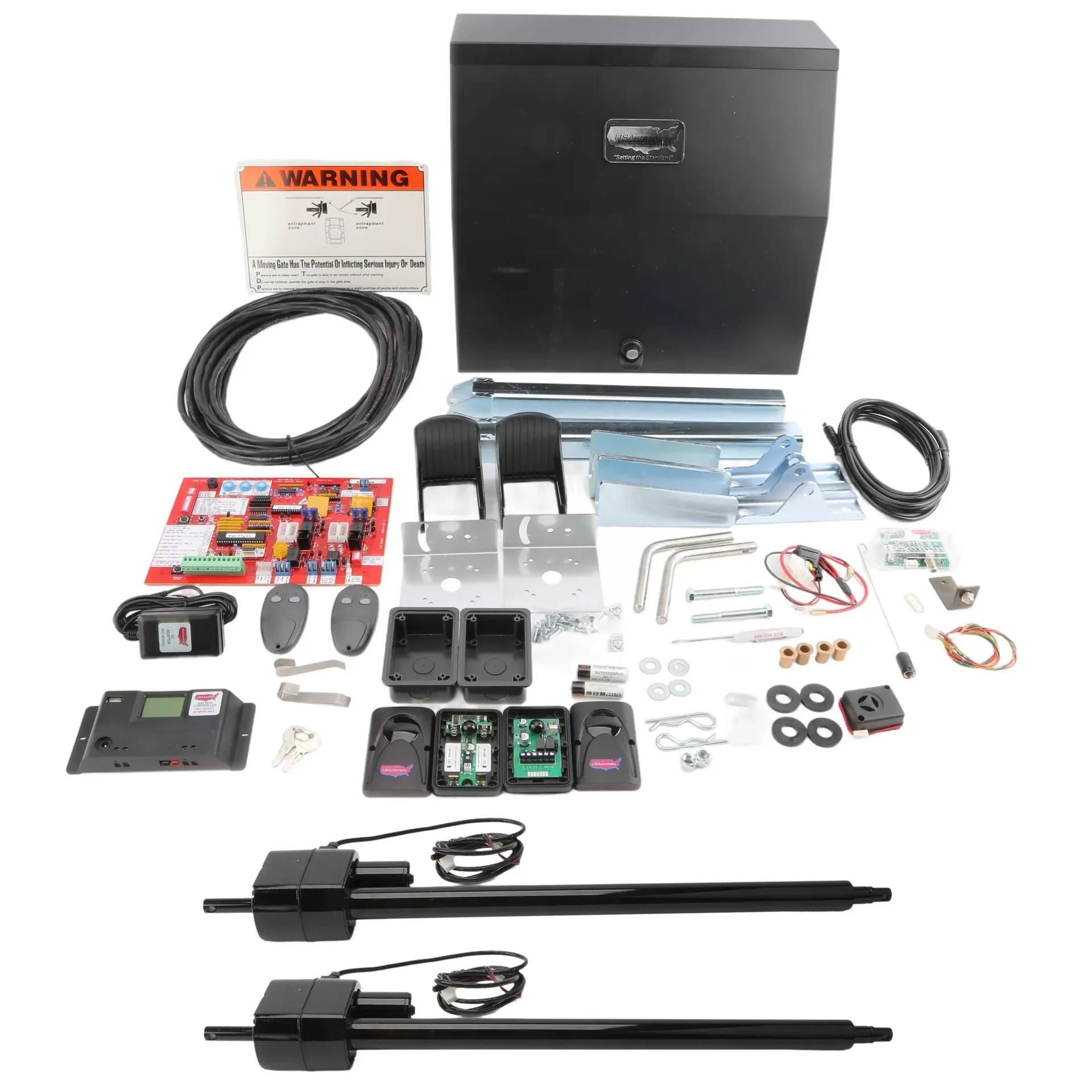 A picture of a garage door opener kit.