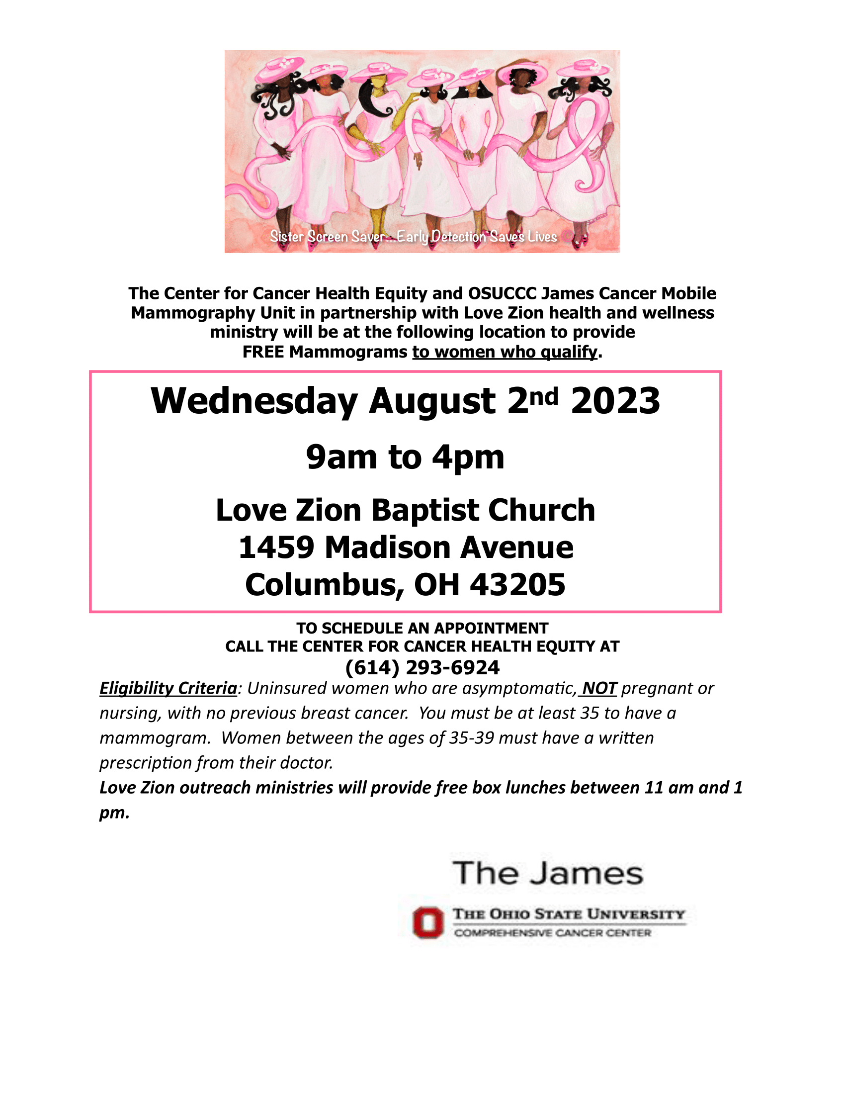 A flyer for a church event on wednesday august 2nd 2023