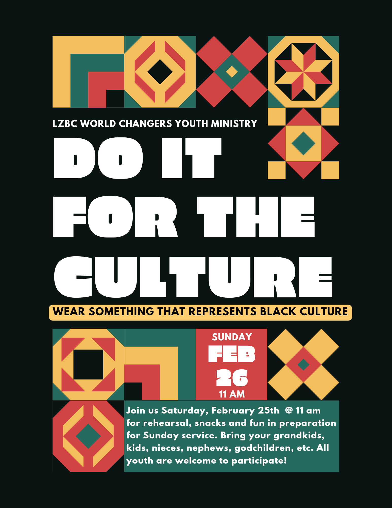 A poster that says do it for the culture on it