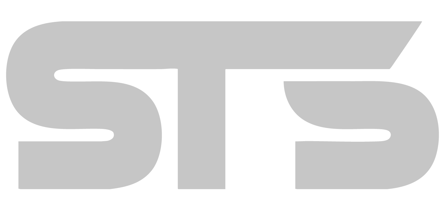 STS logo in light gray.