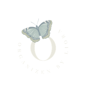 A logo with a butterfly and the letter o