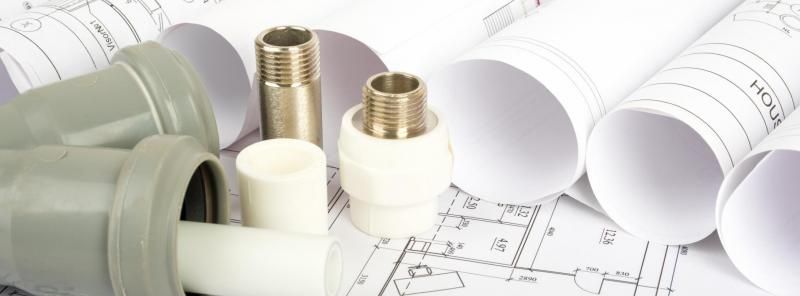 plumbing fixtures and blueprints
