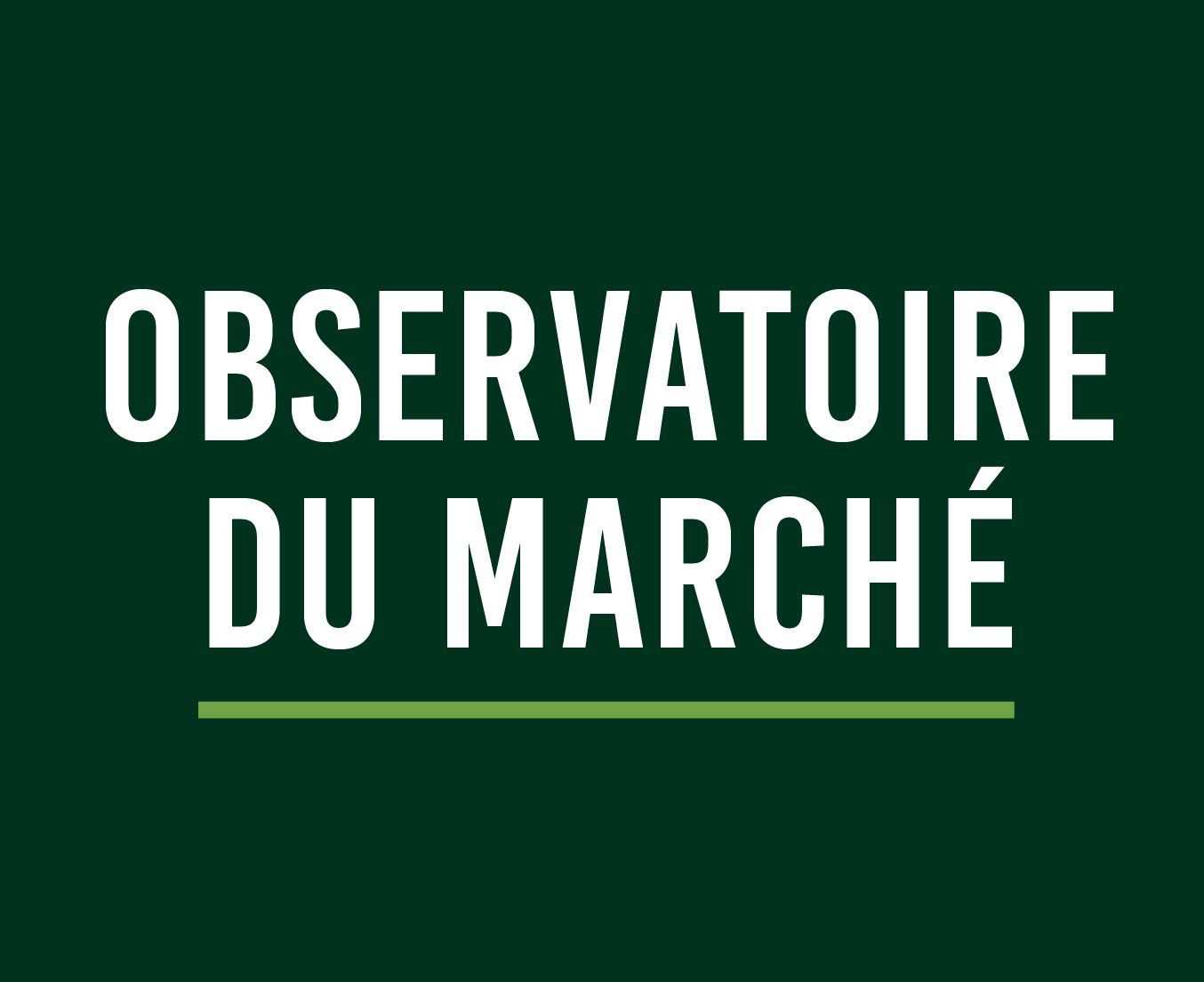 Un fond vert avec un texte blanc qui dit observatoire du marche.