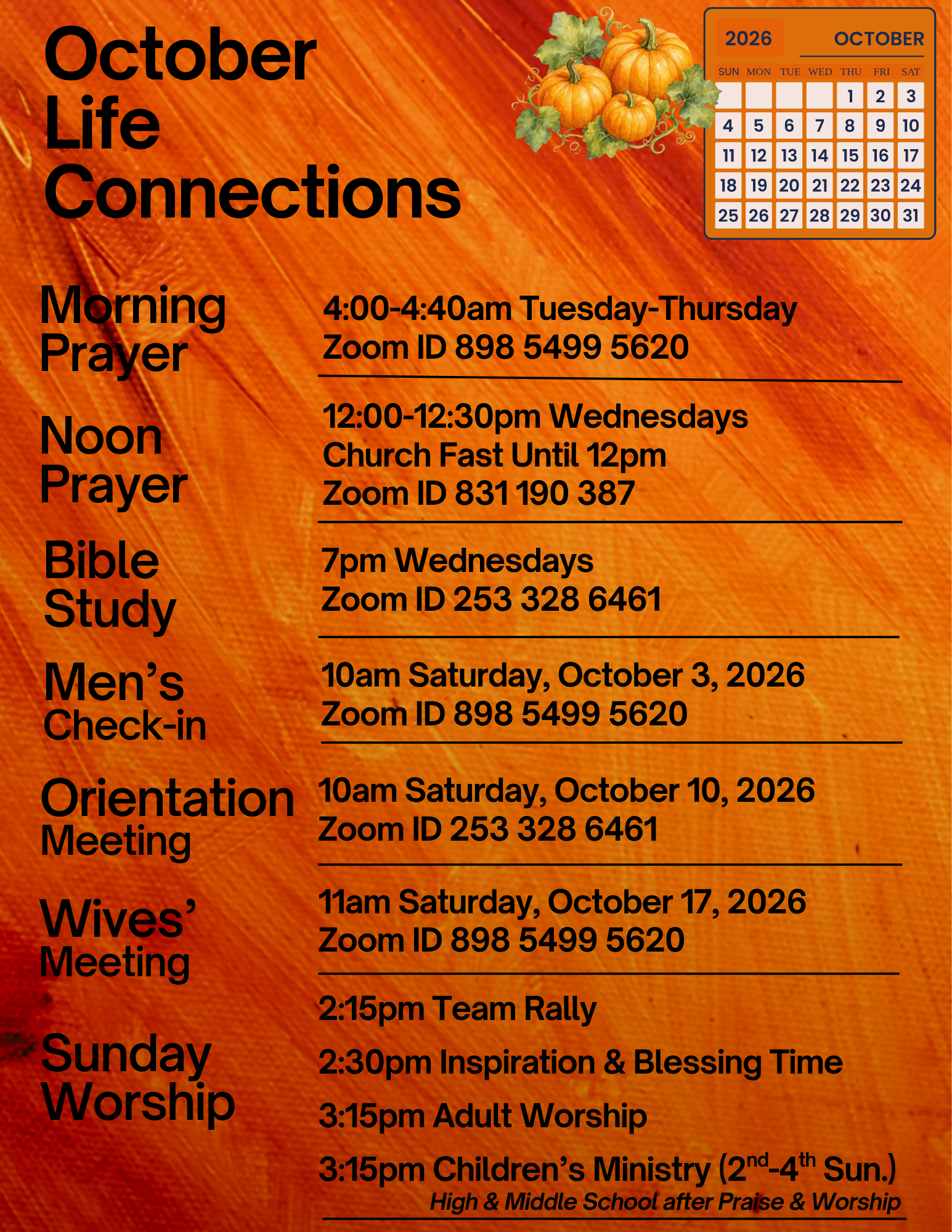 October Life Connections