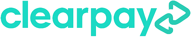 Click here to apply for Clearpay The ClearPay logo in turquoise with a double arrow symbol to the right.