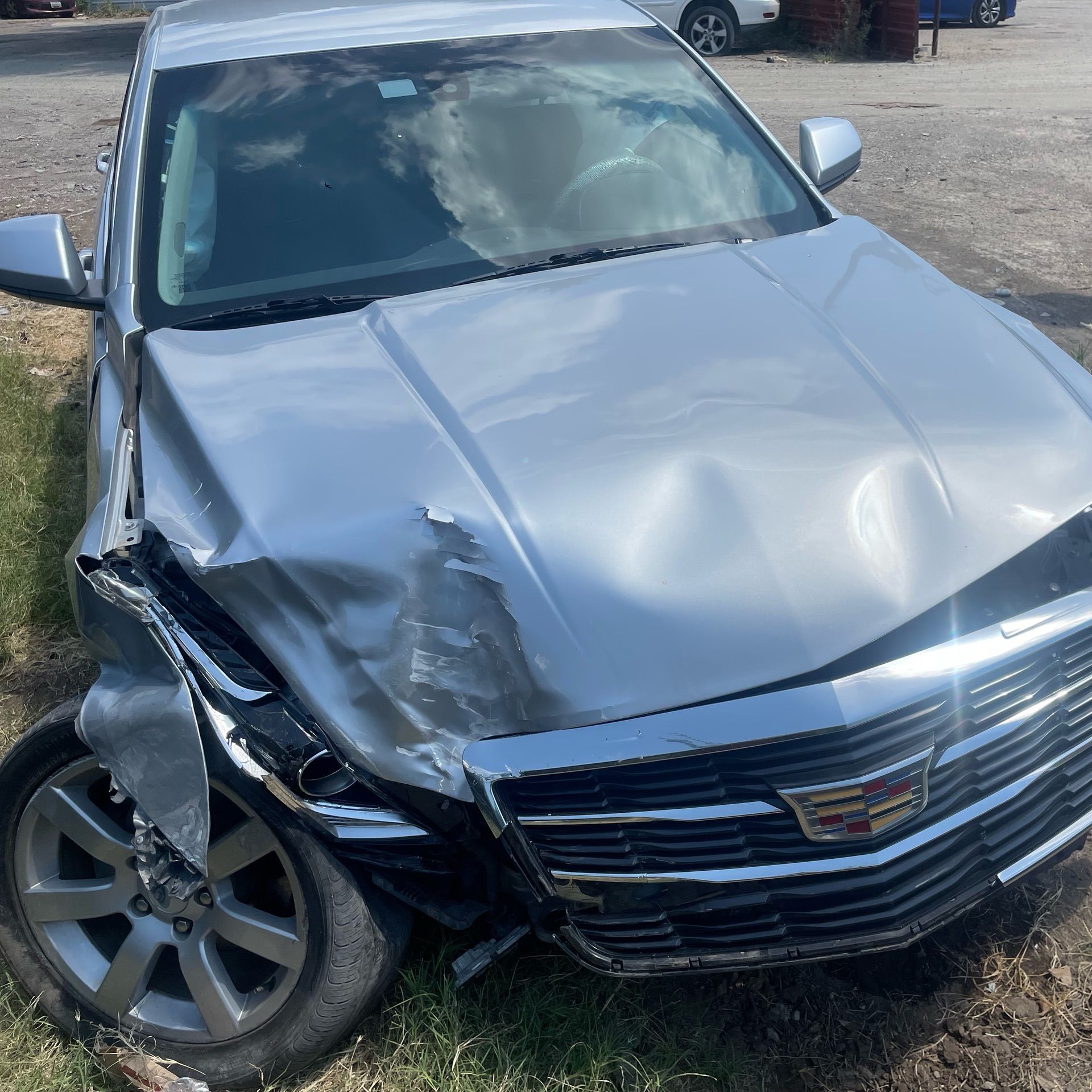 Semi-truck drives straight at a person driving a car.