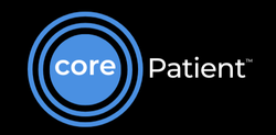 “CorePatient company logo with blue concentric circle mark.”
