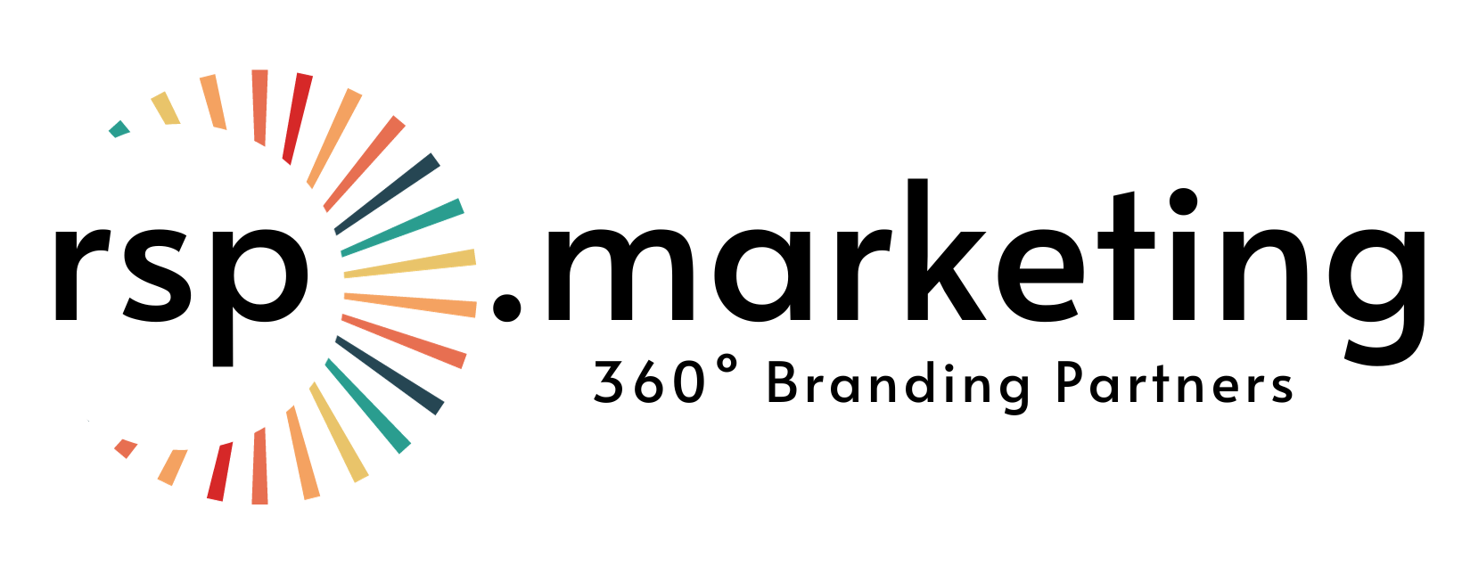 The rsp.marketing logo features a colorful, circular sunburst graphic next to the company name and branding tagline.