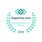 Expertise.com badge for Best Web Developers in McAllen 2024, featuring a teal and dark blue laurel design.