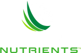 Allied nutrients logo featuring a gradient interwoven globe with 3 blades of grass extending from the left side.