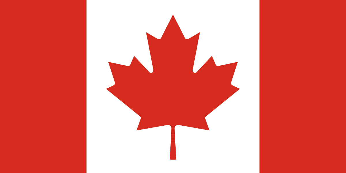 The canadian flag has a red maple leaf on it.