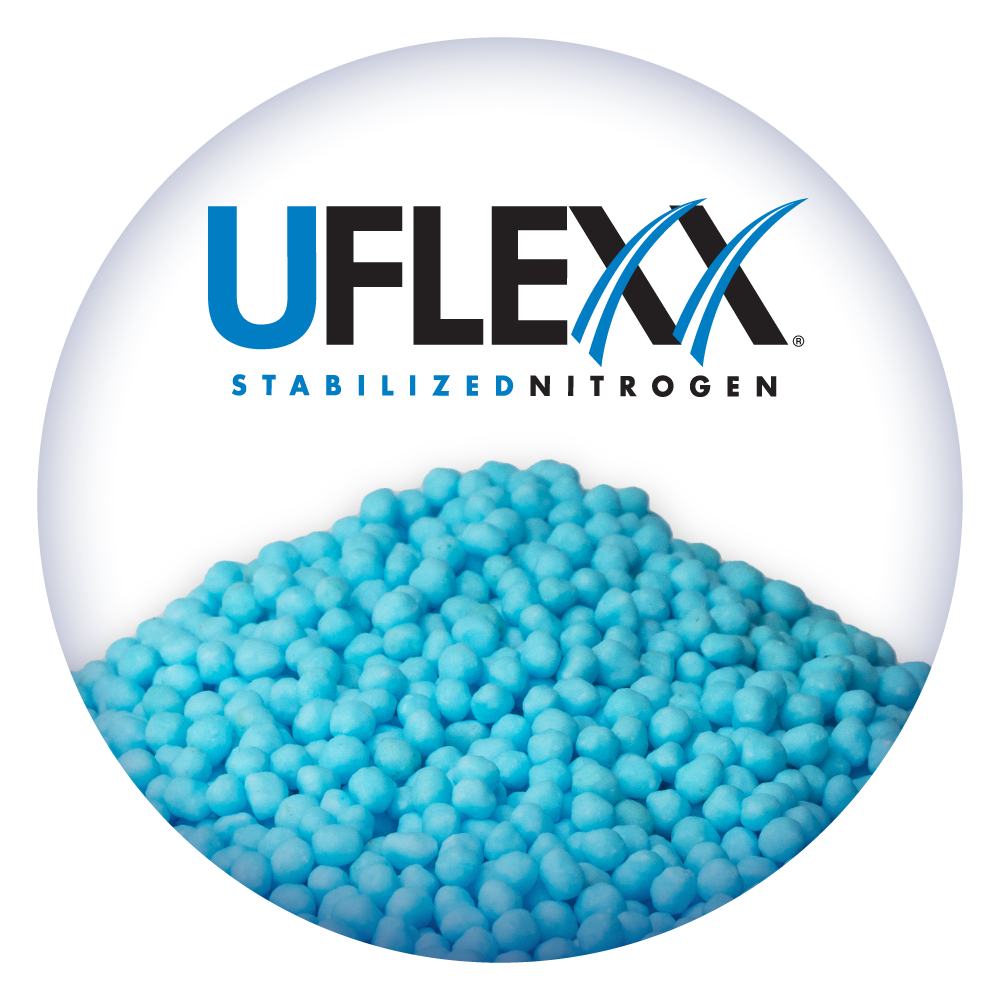 A pile of blue uflexx stabilized nitrogen in a circle