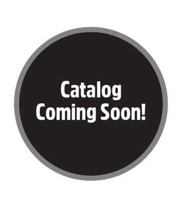 Dark gray circular sign with white text: “Catalog Coming Soon!”