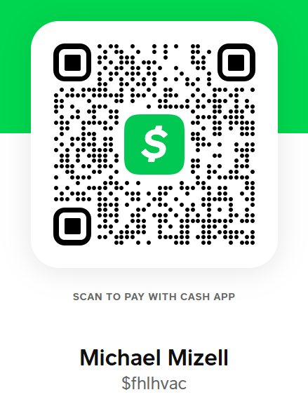 Cash App payment QR code for Michael Mizell, on a green and white background.